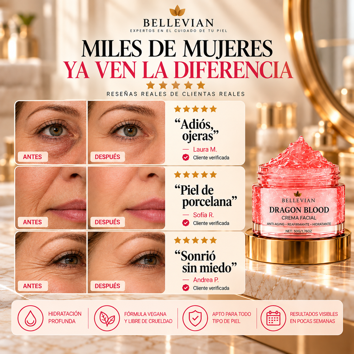 Dragon Blood Face Cream — Recupera tu Glow Natural, Sin Filtros ni Cirugía