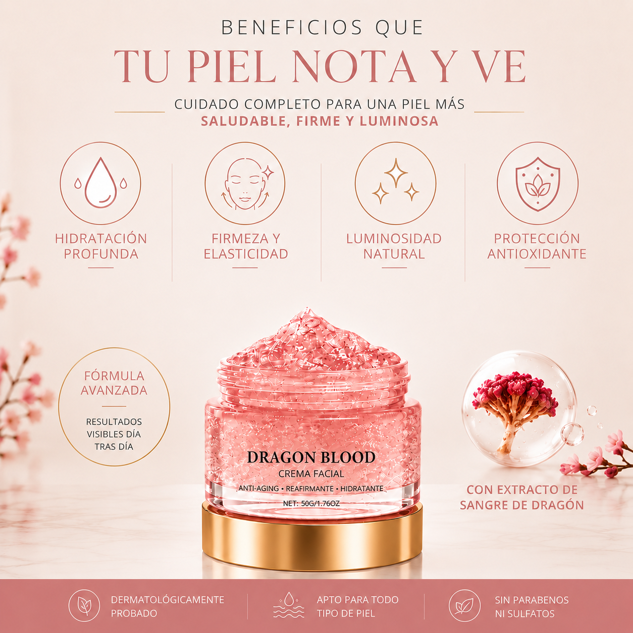 Dragon Blood Face Cream | Reafirma, Hidrata y Revitaliza | Bellevian